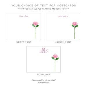 Pink Hydrangea Stationery, Grandmillennial Notecard Set, Preppy Stationery, Custom Bridesmaid Gift, Monogrammed Southern Hostess Gift bild 4
