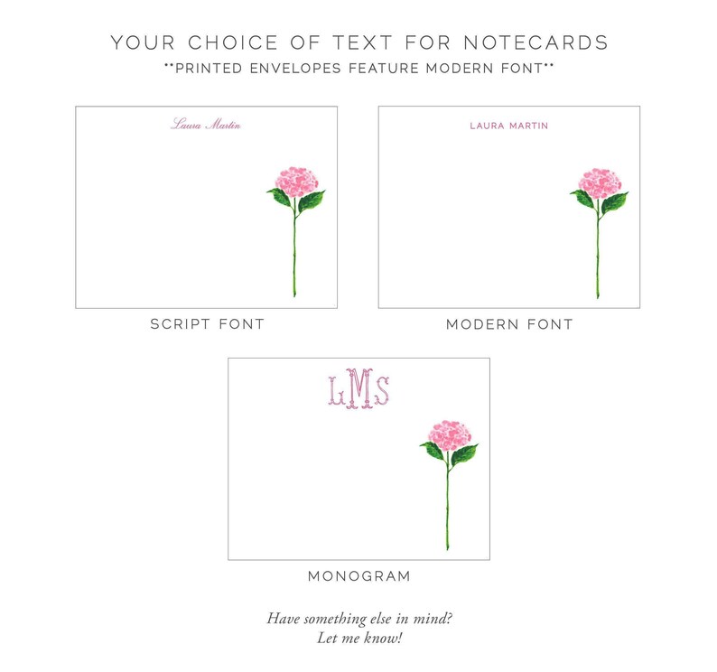 Pink Hydrangea Stationery, Grandmillennial Notecard Set, Preppy Stationery, Custom Bridesmaid Gift, Monogrammed Southern Hostess Gift bild 4