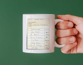 Personalized Mug - Library Card : Your Favorite Book - Custom Coffee Tea Book Lover Gift Bookish Literature Librarian Reader Bookworm