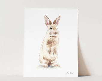 Art Print Bunny Rabbit No. 2 - Bunny Nursery Art, Bunny Prints, Rabbit Art, Gender Neutral Nursery Decor, Animal Nursery, New Baby Gift