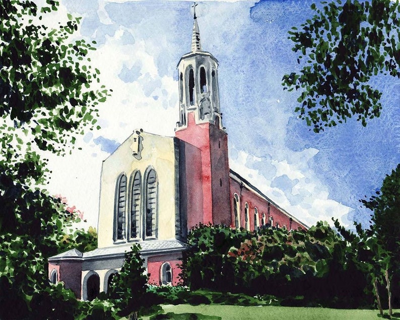 Custom Building Painting Custom Watercolor House Art Etsy