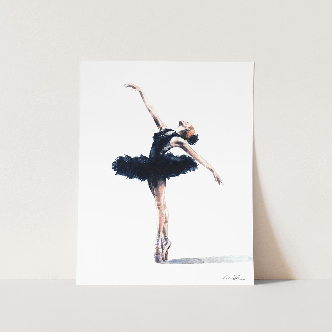 Art Print Black Swan Ballerina Art Swan Lake