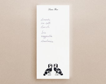 Personalized Notepad Staffordshire Dogs in Black - Your Name - Chinoiserie Note Pad - Office - Preppy Style - Custom Gift for Her