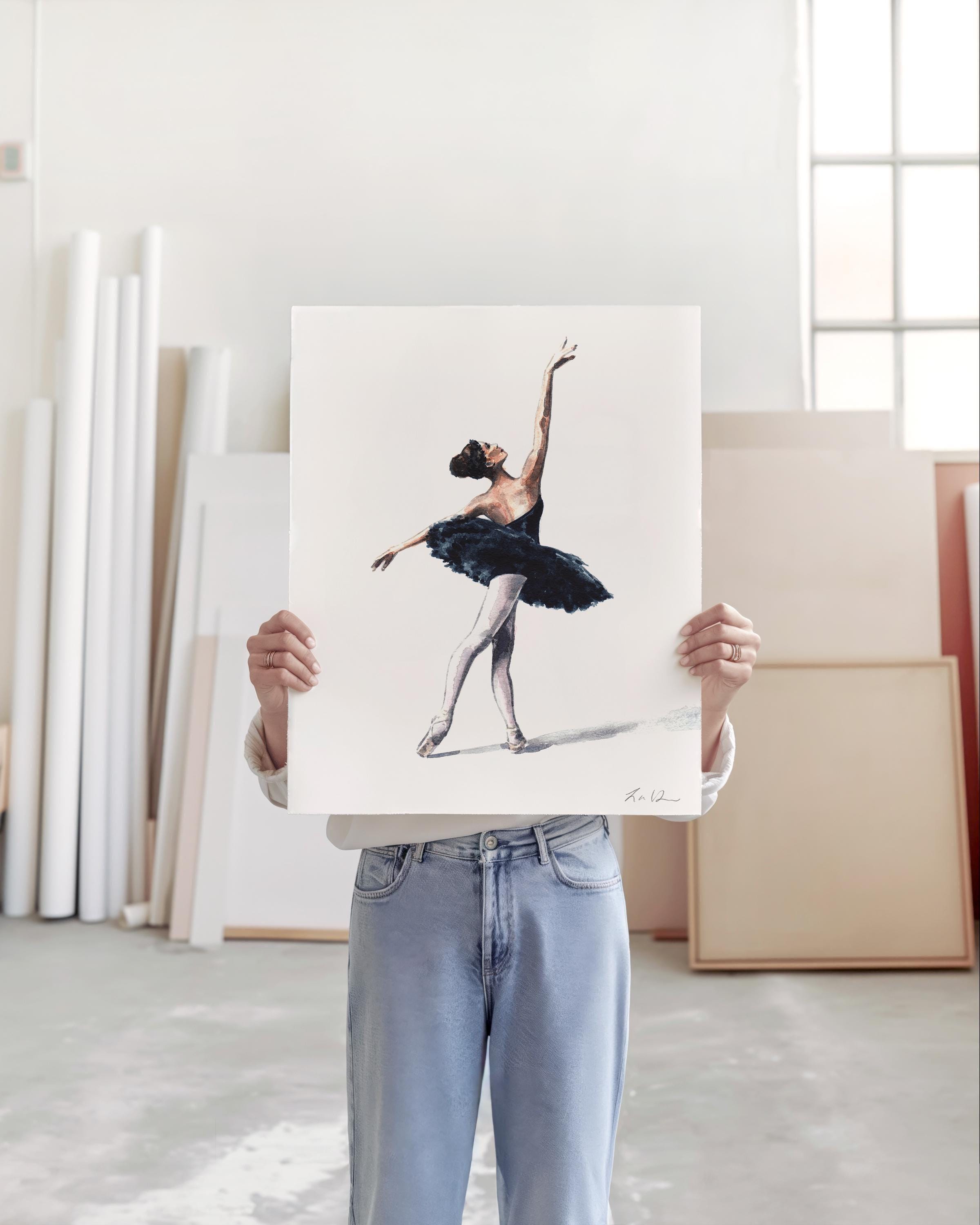 Art Print Black Swan Ballerina - Ballet Dancer Art, Dancer Gift ...