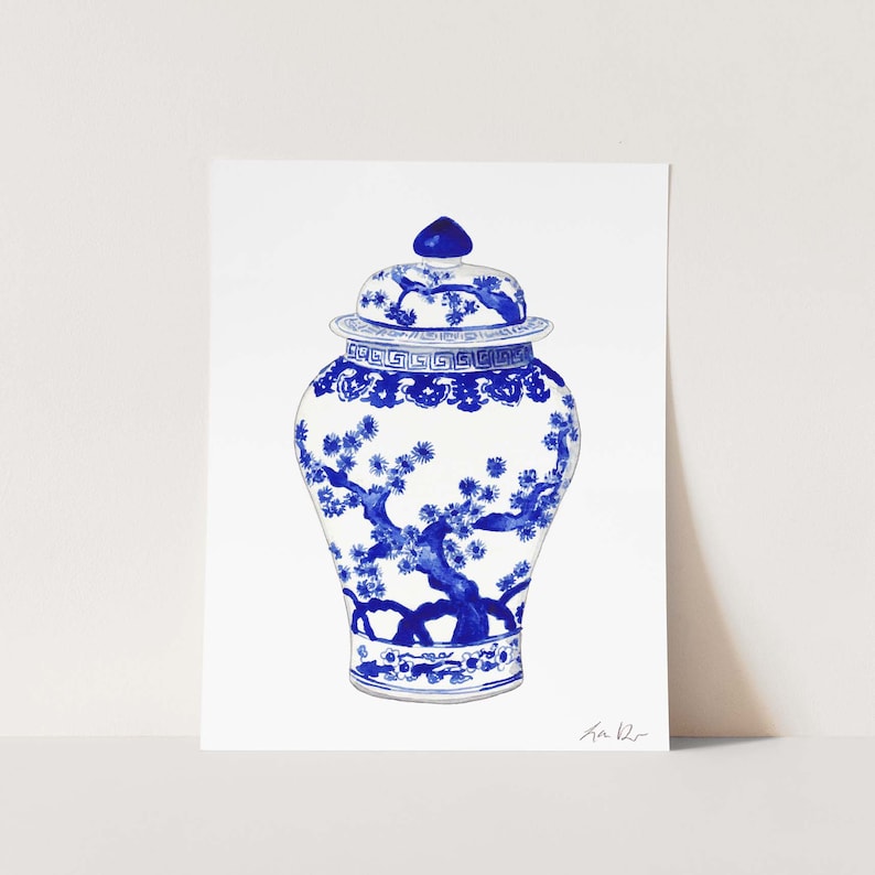Art Print Blue and White Ginger Jar No. 10 Ginger Jar Art Etsy