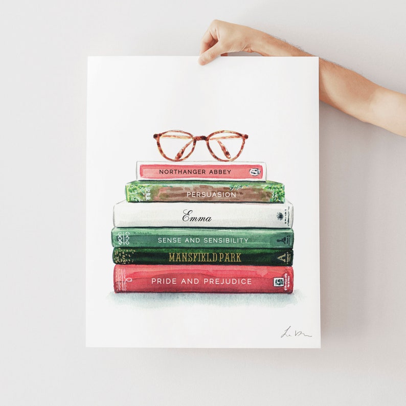 Custom Book Art, Favorite Books Collection No. 1, Customizable Library Art, Personalized Keepsake, Book Lover Gift, Preppy Academia Style image 2