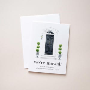 Modern Moving Announcement Stationery, Elegant Change of Address Cards, Personalized Front Door Notecards, Preppy Chic New Home Moving Gift