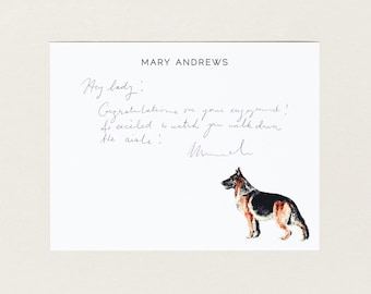 German Shepherd Stationery, Personalized German Shepherd Gift, Dog Notecards, Custom Dog Gift, Dog Lover Gift, Dog Stationery