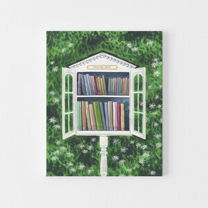Little Free Library Art Print, Book Lover Gift, Librarian Gift, Bookworm Gift, Little Library Art, Whimsical Book Art Print, Book Wall Art zdjęcie 3
