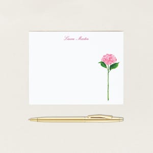 Pink Hydrangea Stationery, Grandmillennial Notecard Set, Preppy Stationery, Custom Bridesmaid Gift, Monogrammed Southern Hostess Gift bild 8