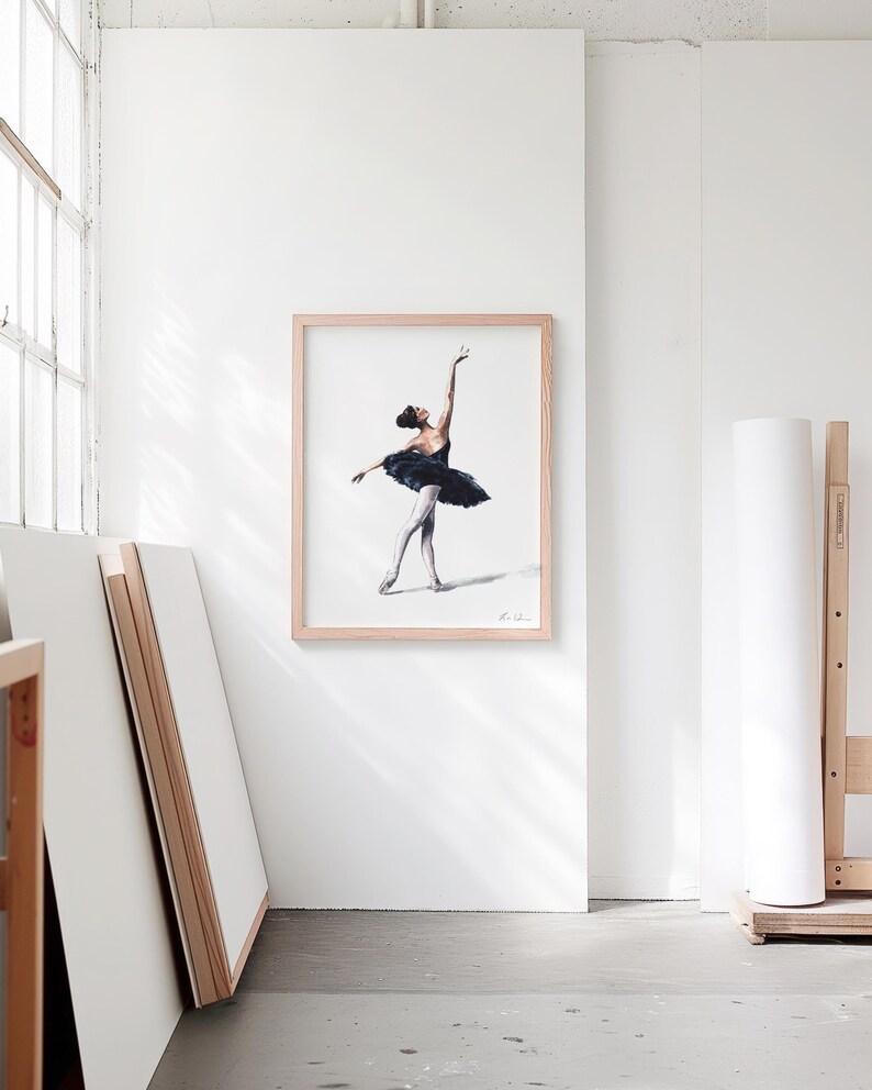 Art Print Black Swan Ballerina - Ballet Dancer Art, Dancer Gift ...