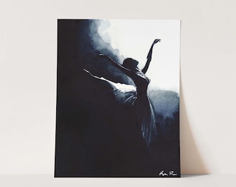 Art Print Ballet Dancer - Ballerina Art, Watercolor Painting, Dancer Art, Dance Art, Ballet Gift, Pretty Art, Feminine Art, Girly Art