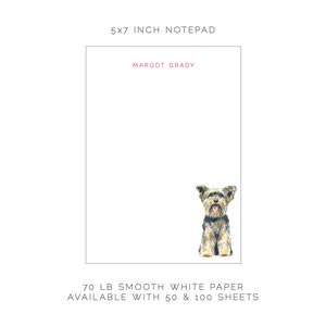 Custom Dog Stationery Notepad, Yorkie Note Pad, Yorkshire Terrier Dog Gift, Dog Scratch Pad, Yorkie Dog Mom Gift, Personalized Gift for Her Bild 2