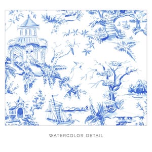 Light Blue Chinoiserie Toile Monogram Stationery, Personalized Notecard Set, Southern Stationery Suite, Custom Preppy Monogrammed Gift image 8