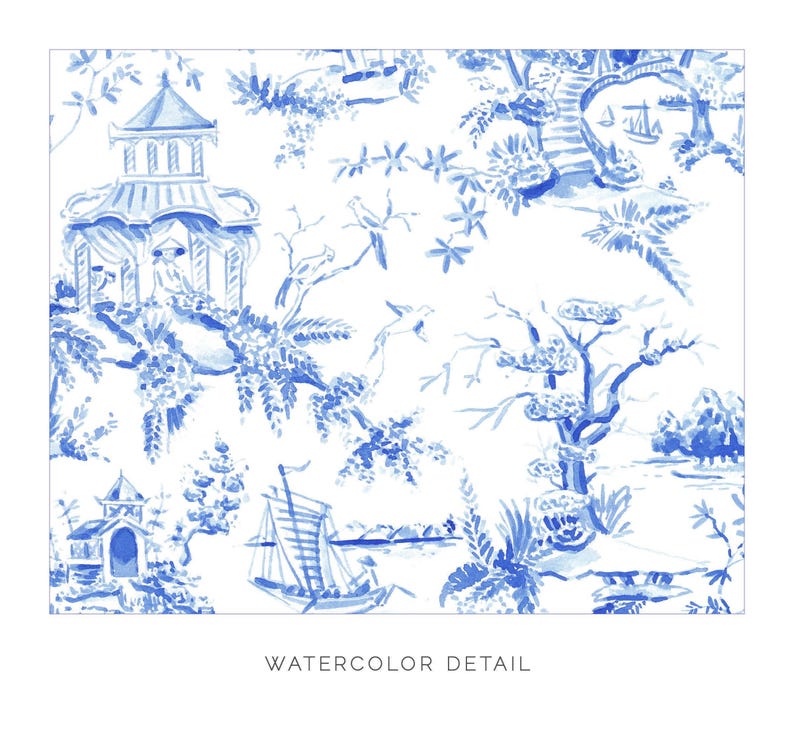 Light Blue Chinoiserie Toile Monogram Stationery, Personalized Notecard Set, Southern Stationery Suite, Custom Preppy Monogrammed Gift image 8