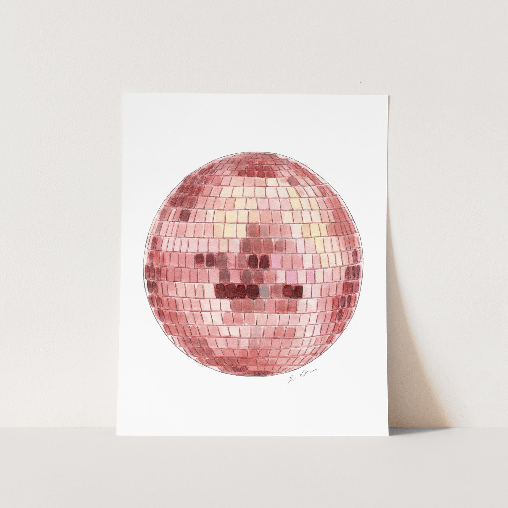 Light Pink Disco Ball Fine Art Print 