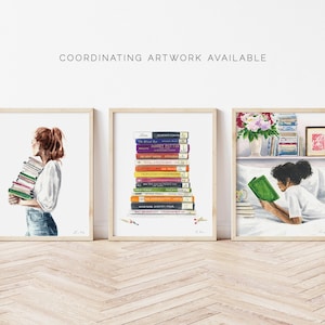 Little Free Library Art Print, Book Lover Gift, Librarian Gift, Bookworm Gift, Little Library Art, Whimsical Book Art Print, Book Wall Art zdjęcie 7