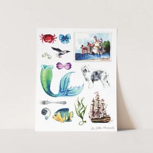Die Kleine Meerjungfrau Kunst Collage Disney Prinzessin Kunst Etsy