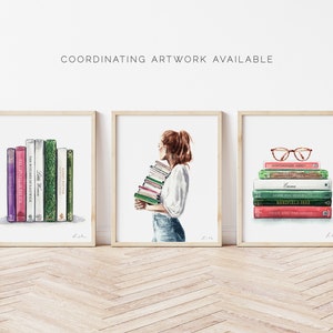 Custom Book Art, Favorite Books Collection No. 1, Customizable Library Art, Personalized Keepsake, Book Lover Gift, Preppy Academia Style image 8