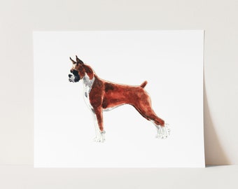 Art Print Boxer Dog - Boxer Dog Art, Dog Watercolor Art, Dog Nursery Art, Dog Parent Art, Dog Lover Gift, Hunting Dog Art, Dog Wall Decor