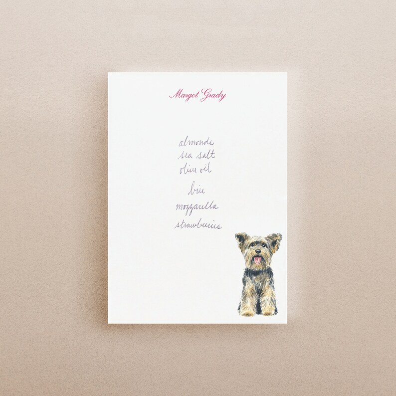 Custom Dog Stationery Notepad, Yorkie Note Pad, Yorkshire Terrier Dog Gift, Dog Scratch Pad, Yorkie Dog Mom Gift, Personalized Gift for Her Bild 1