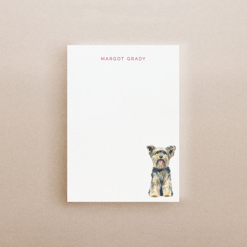 Custom Dog Stationery Notepad, Yorkie Note Pad, Yorkshire Terrier Dog Gift, Dog Scratch Pad, Yorkie Dog Mom Gift, Personalized Gift for Her Bild 6