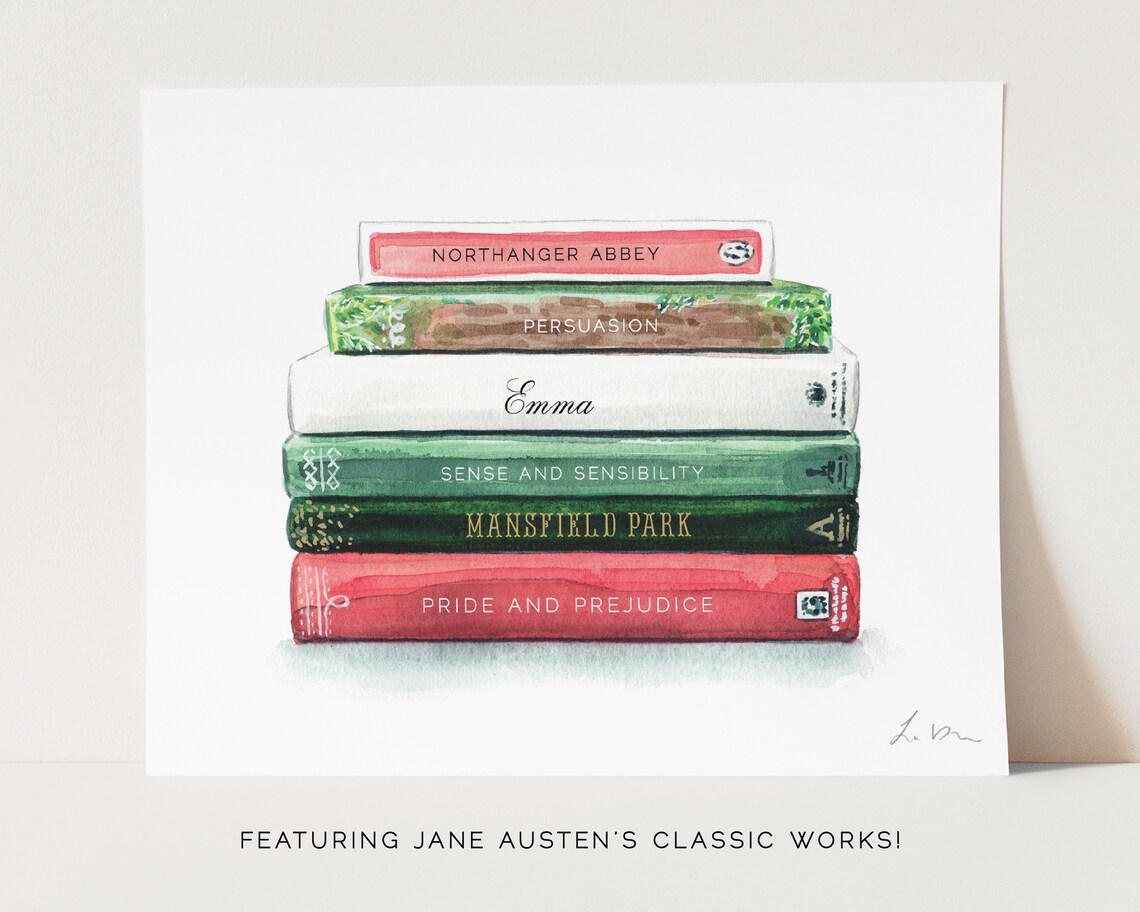 Personalized Art Print Custom Book Stack No. 7 Favorite - Etsy