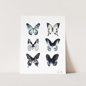 Art Print Butterfly Collection - Butterfly Art, Butterfly Wall Art, Insect Art, Preppy Art, Nursery Decor, Watercolor Butterfly, Pretty Art