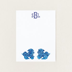 Foo Dog Monogrammed Stationery, Monogram Stationery Set, Custom Notecards, Preppy Stationery, Chinoiserie Stationery, Southern Notecard Set