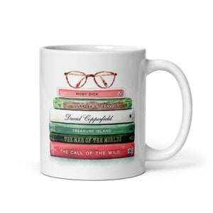Custom Books Coffee Mug, Favorite Books Mug, Book Lover Gift, Reader Gift, Librarian Retirement Gift, Literary Gift, Book Club Exchange Gift 11 oz mug