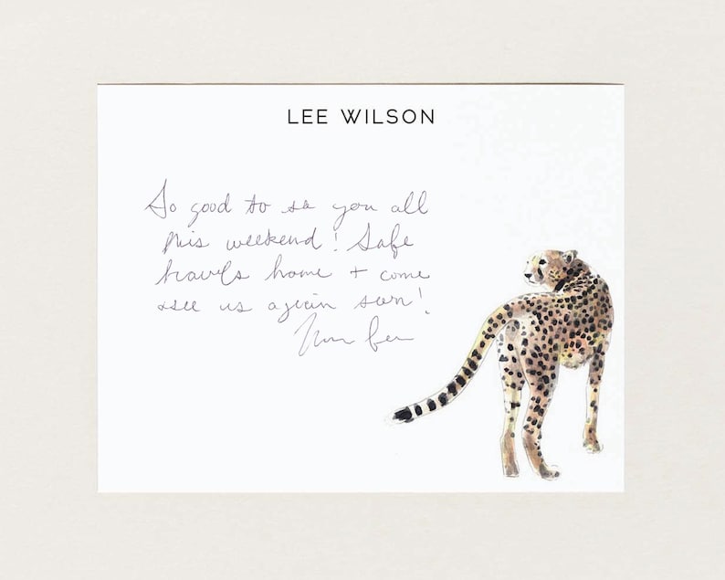 Personalized Stationery - Cheetah No. 2 - Customized Stationery Note ...