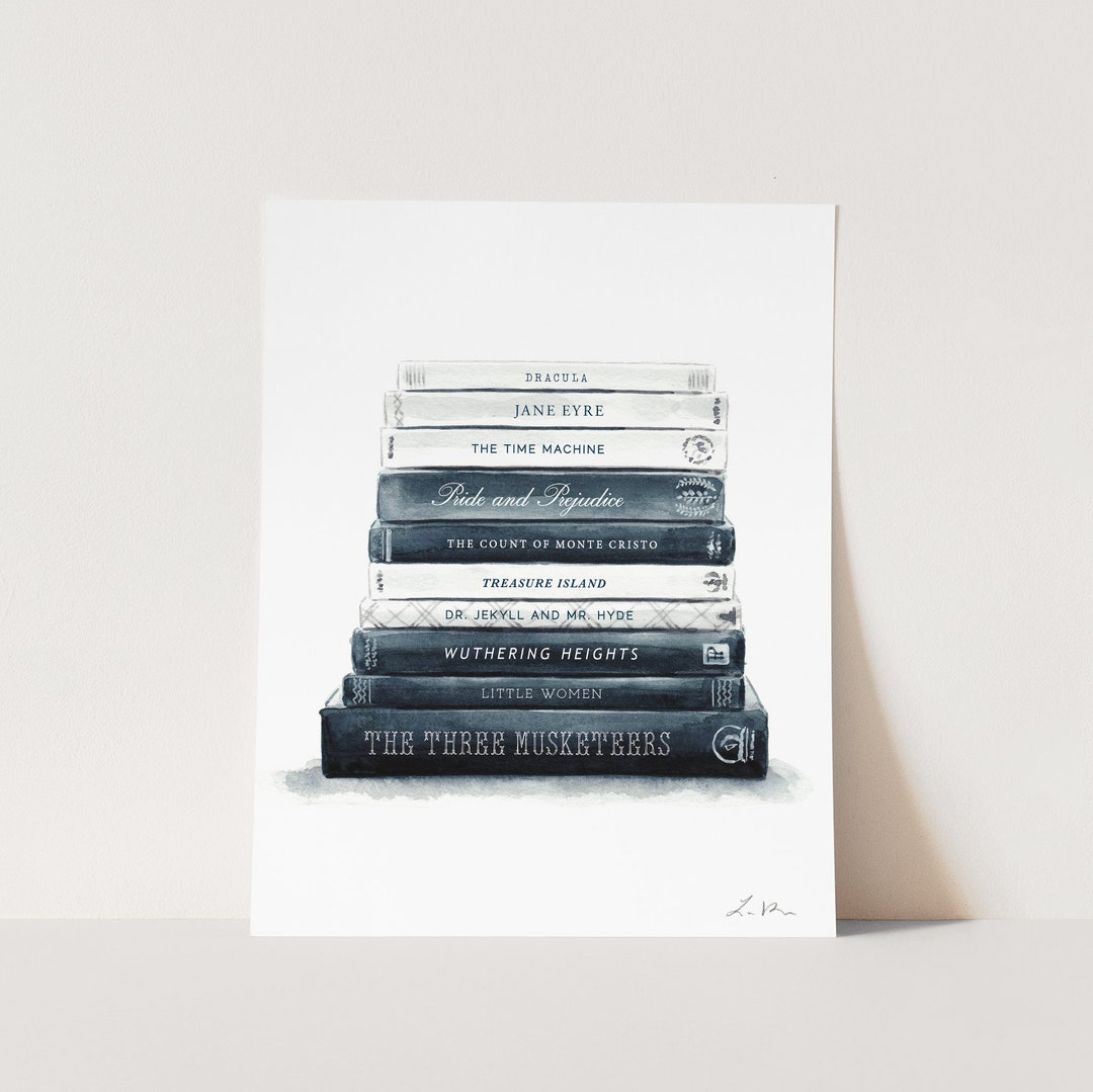 Personalized Art Print - Your 10 Favorite Books, Custom Book Art, Book ...