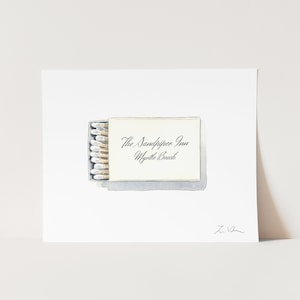 Personalized Matches Art Print, The Perfect Match Art, Custom Matchbook Watercolor Painting, Wedding Matchbook Art, Unique Wedding Gift