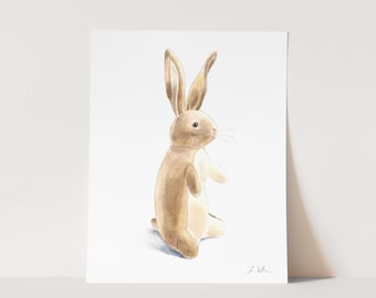 The Velveteen Rabbit Art Print, Storybook Nursery Decor, Literature Wall Decor, Childrens Book Stuffed Animal, Gender Neutral Baby Gift