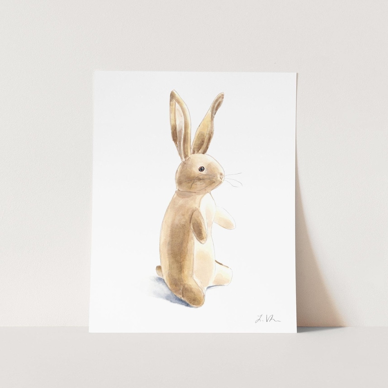 The Velveteen Rabbit Art Print, Storybook Nursery Decor, Literature Wall Decor, Childrens Book Stuffed Animal, Gender Neutral Baby Gift image 1