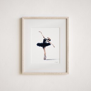 Art Print Black Swan - Ballerina Art, Swan Lake Art, Watercolor ...