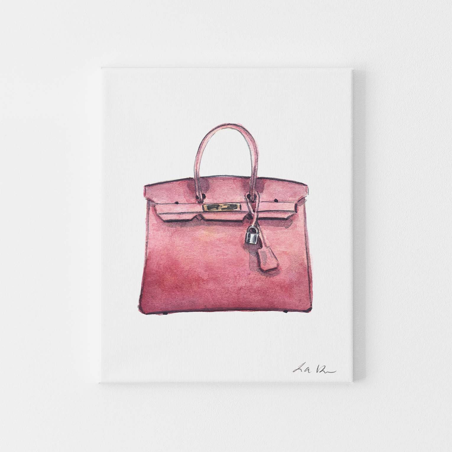ART PRINT Birkin Bag Watercolor Painting Wall Decor Fashion | Etsy