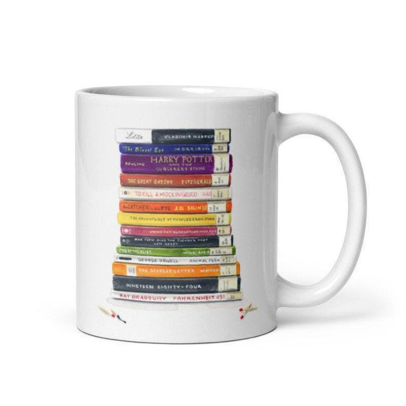 Coffee Mug - Banned Books - Book Mug, Book Lover Gift, Book Gift, Reading Mug, Book Coffee Mug, Book Lover Mug, Librarian Mug, Teacher Gift 11 oz mug