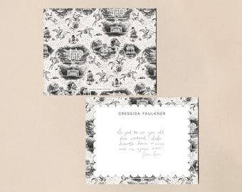 Custom Equestrian Notecard Set, Luxury Horse Theme Stationery, Personalized Fox Hunt Cards, Vintage Preppy Horseback Riding Gift