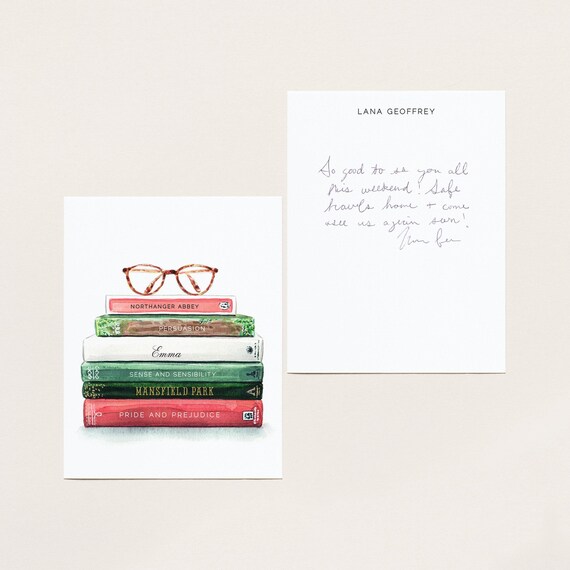 Jane Austen Stationery, Book Stationery, Personalized Stationery Set, Jane Austen Gift, Custom Book Gift, Book Lover Gift, Book Club Gift