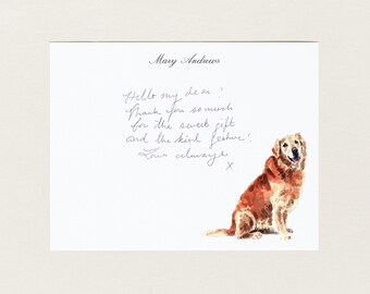 Golden Retriever Stationery, Custom Dog Notecards, Dog Lover Gift, Family Stationery, Personalized Dog Gift, Custom Dog Gift, Preppy Gift