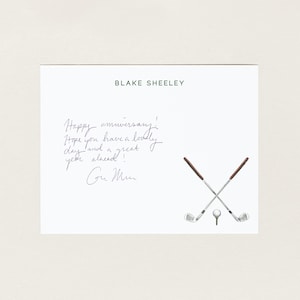 Custom Golf Stationery, Personalized Golfer Gift, Preppy Country Club Notecards, Vintage Golf Clubs Stationery, Bespoke Golf Lover Gift