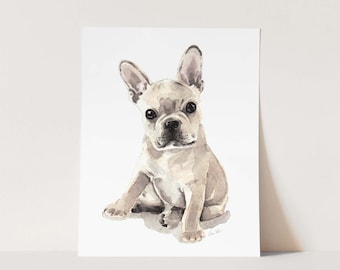 French Bulldog Puppy Art Print, Frenchie Watercolor, Dog Lover Art, Cute Dog Painting, French Bulldog Gift, Dog Theme Nursery Wall Decor