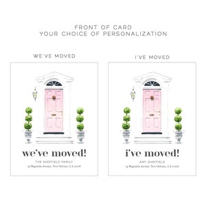 Personalized New Address Cards, Cute Pink Front Door Moving Announcement Stationery, Southern Preppy Style, We've Moved Cards and Envelopes image 4