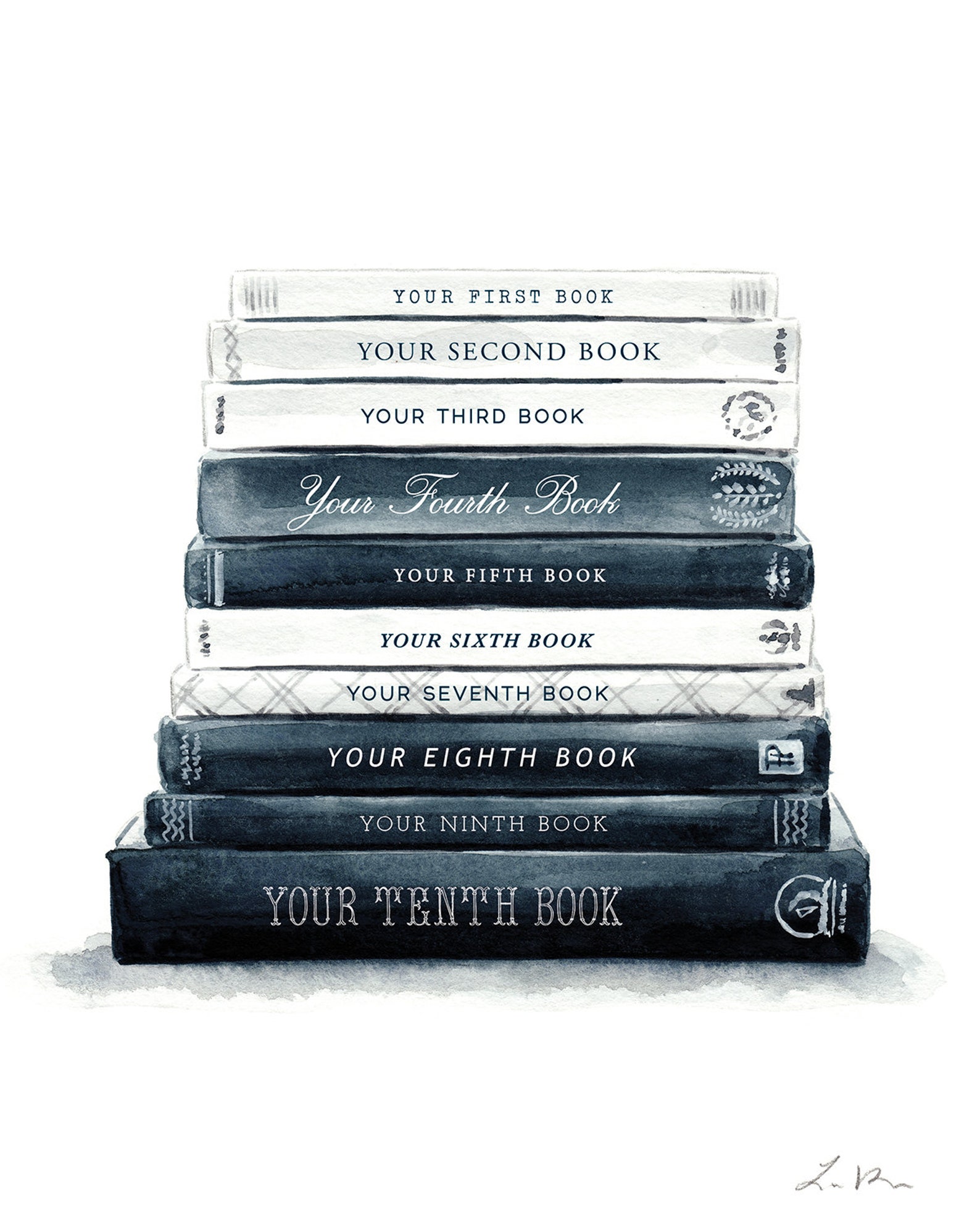 Personalized Art Print Your 10 Favorite Books Custom Book Etsy