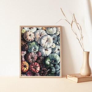 Pumpkin Patch Art Print, Autumn Wall Art, Fall Watercolor Painting, Fall Home Decor, Natural Seasonal Decor, Thanksgiving Hostess Gift image 5