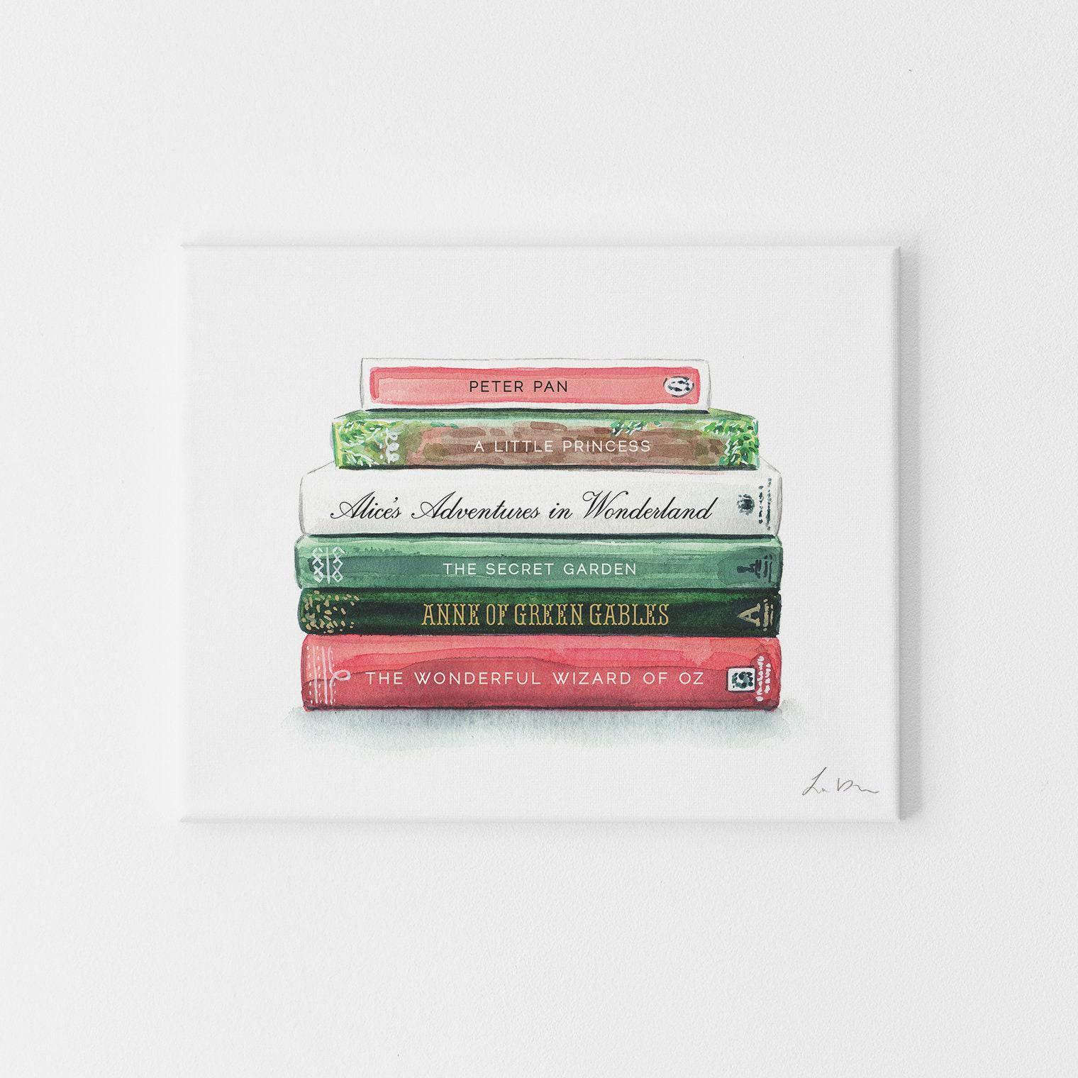 Personalized Art Print Custom Book Stack No. 7 - Favorite Books Art ...