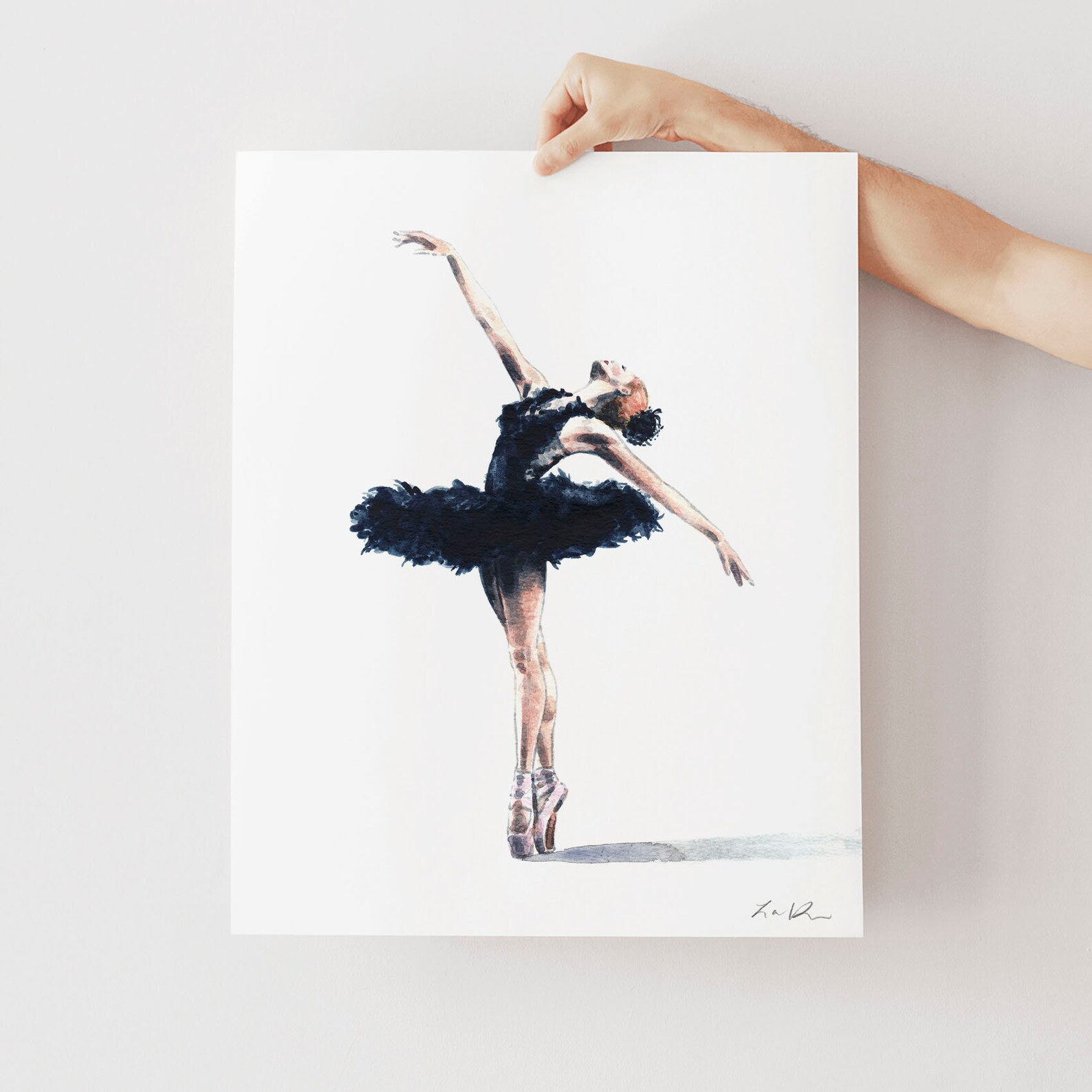 Art Print Black Swan Ballerina Art Swan Lake Art - Etsy