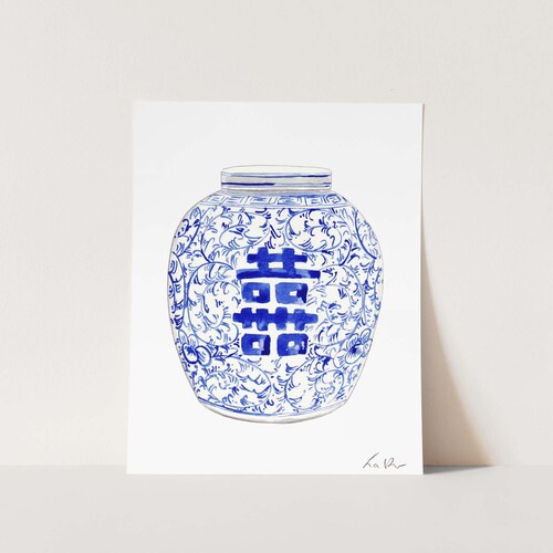 Art Print Blue and White Ginger Jar No. 10 Ginger Jar Art Etsy