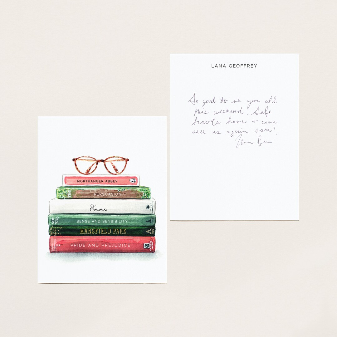 Jane Austen Stationery, Book Stationery, Personalized Stationery Set